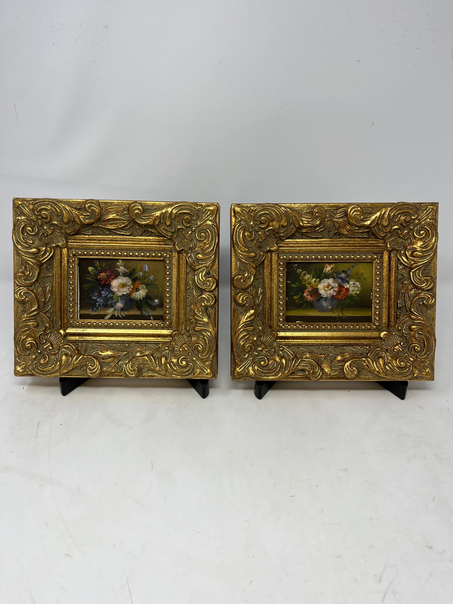 Golden Florals – Pair of Miniatures