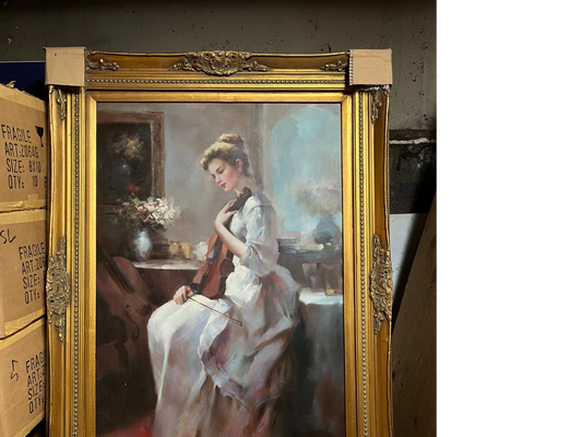 Woman with a Violin/Cello 32x44, 24x36 - HeirloomSpace