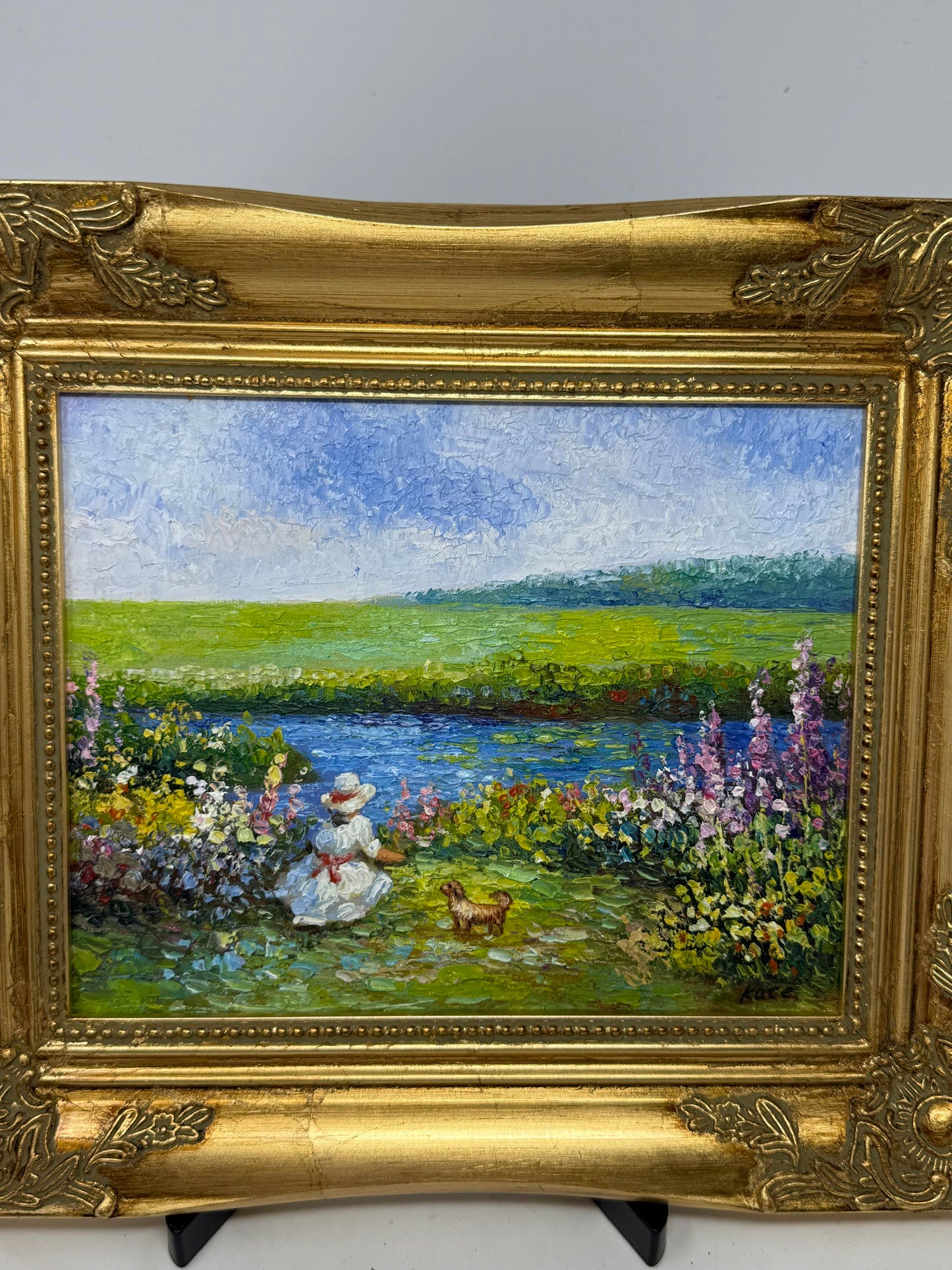 🌼 Lady in White by the Riverbank