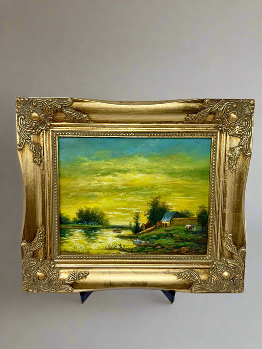 🌞 Golden Sky over the Riverbank