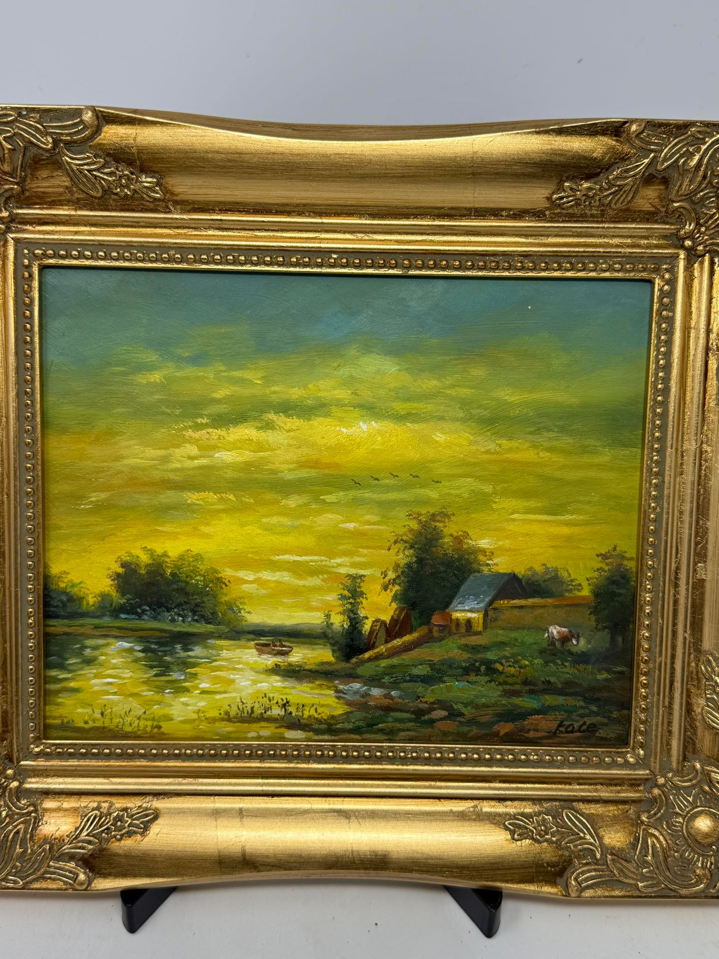 🌞 Golden Sky over the Riverbank