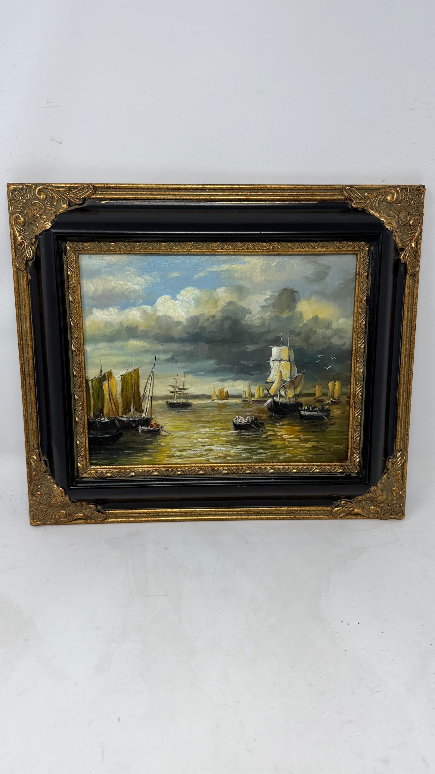 Stormlit Harbor with Sailing Ships