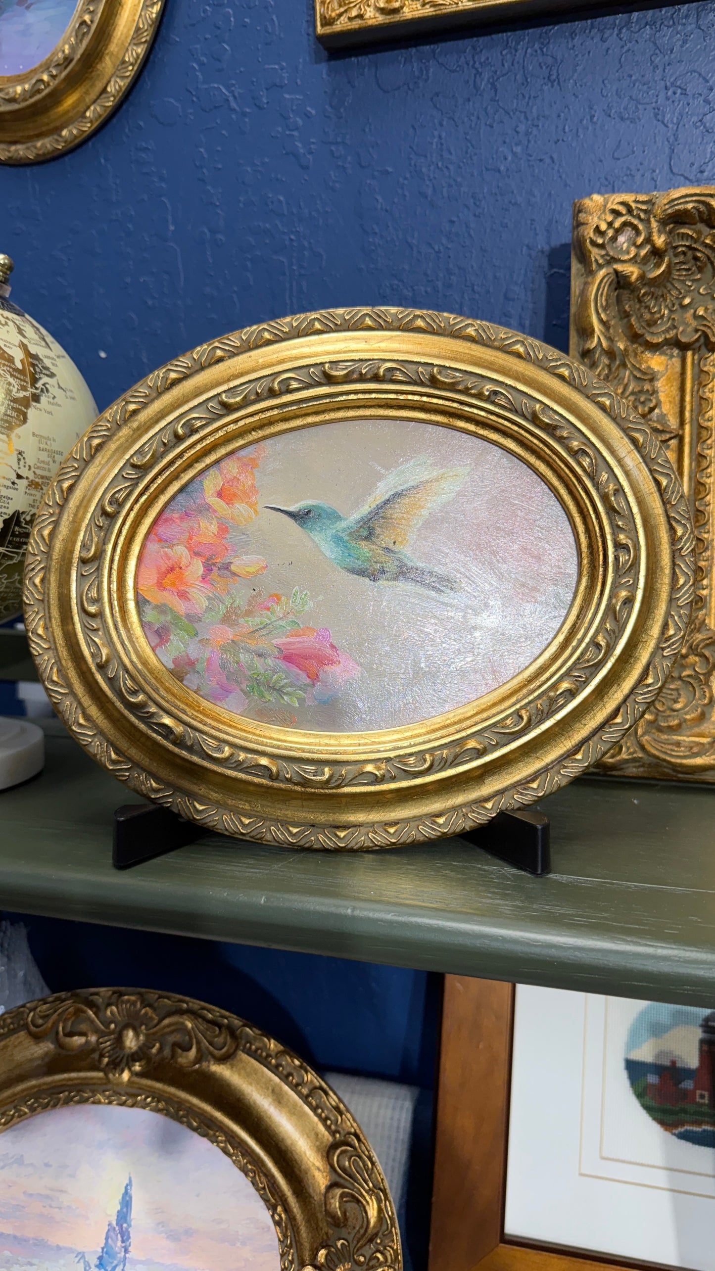 Hummingbird Among Coral Blossoms