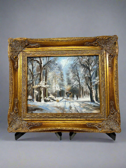 Winter Forest Horse Carriage 13x15 - HeirloomSpace