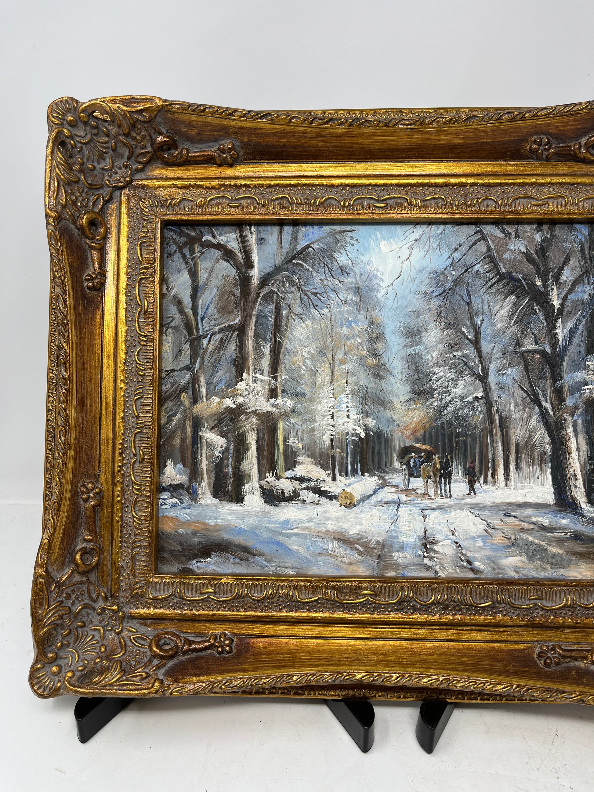 Winter Forest Horse Carriage 13x15 - HeirloomSpace