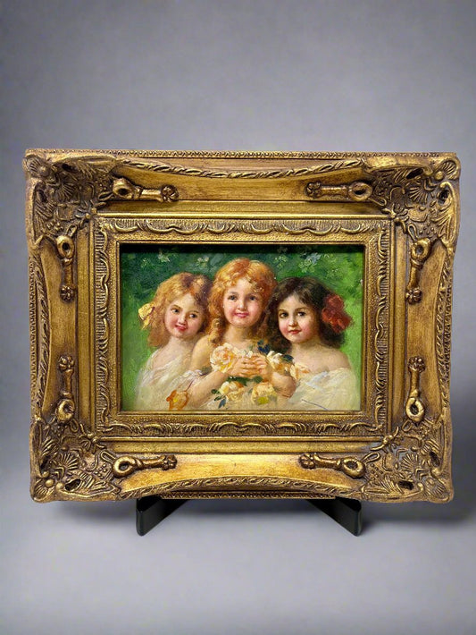 Innocence of Youth Three Cherubs with Roses - HeirloomSpace