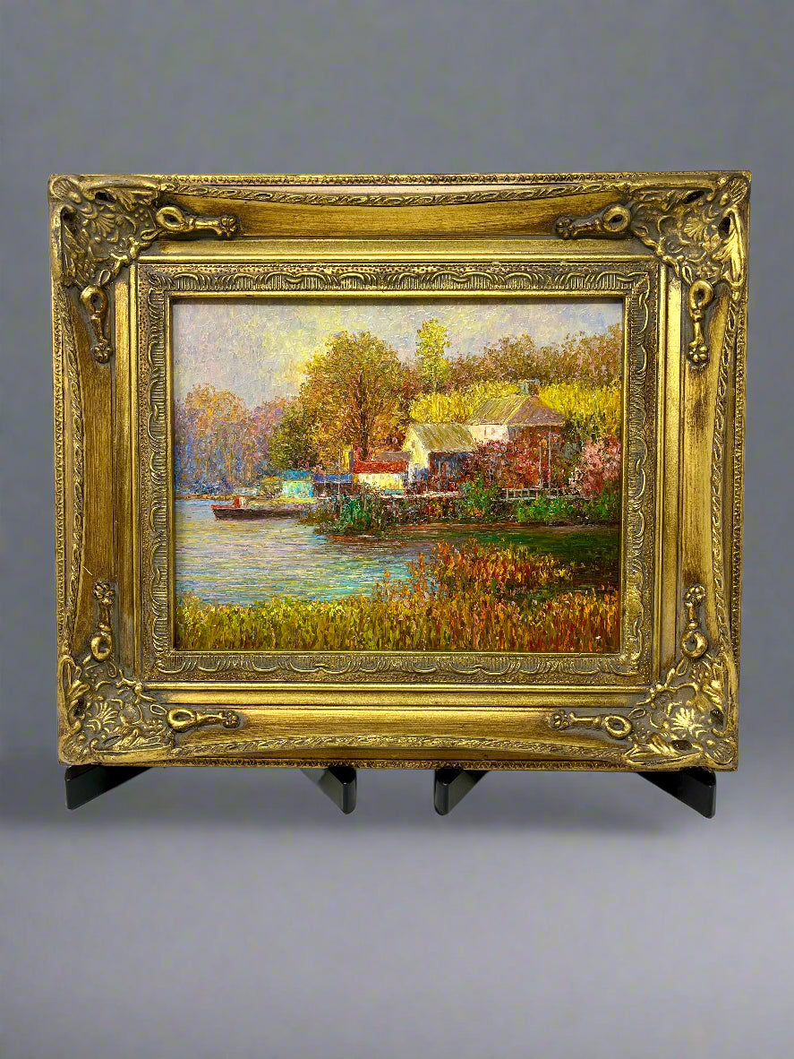 colorful impressionism painting with flowers