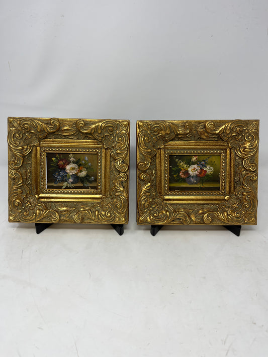 Golden Florals – Pair of Miniatures