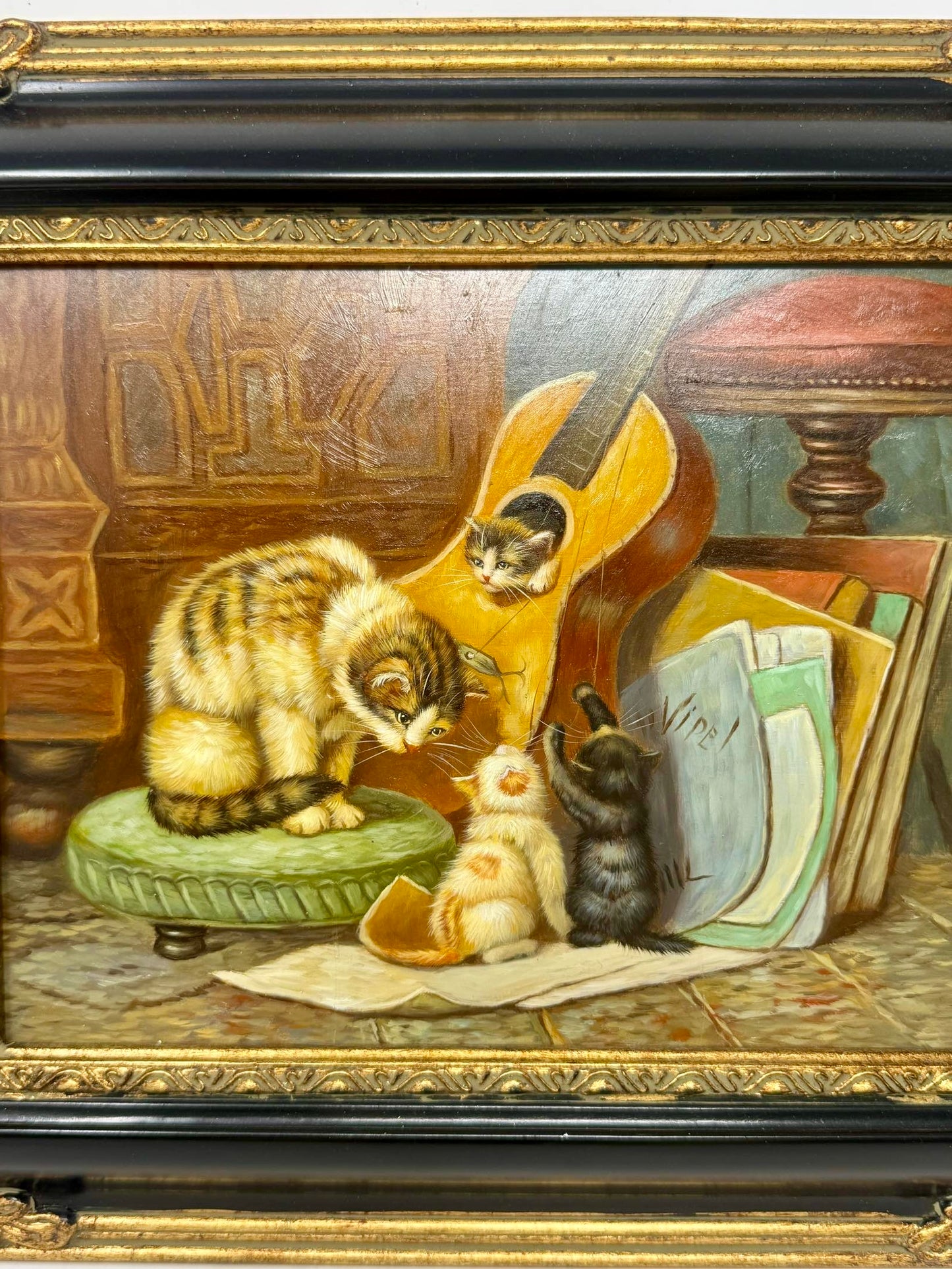 Cats with Guitar Painting