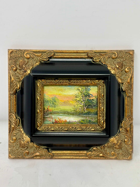 Sunset Lake Landscape Painting