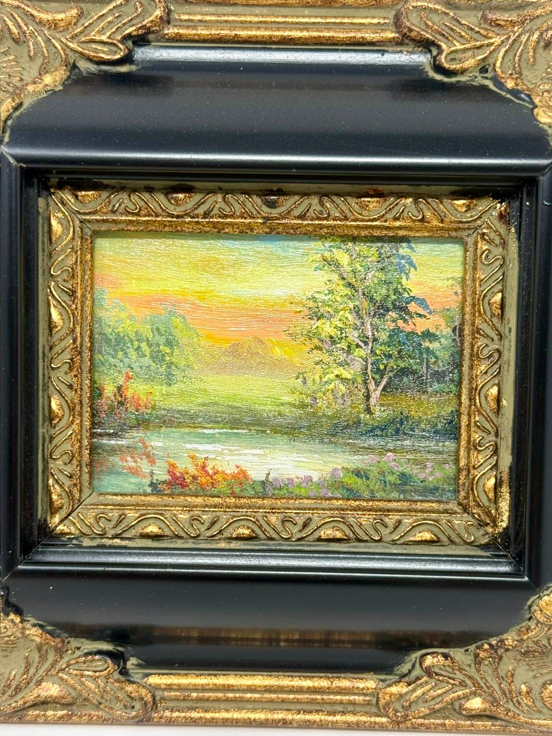 Sunset Lake Landscape Painting
