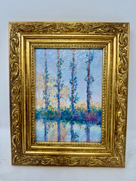Framed Landscape Wall Art with Tree Reflections, 8x10