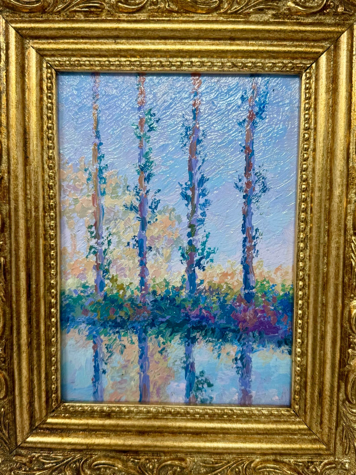Framed Landscape Wall Art with Tree Reflections, 8x10