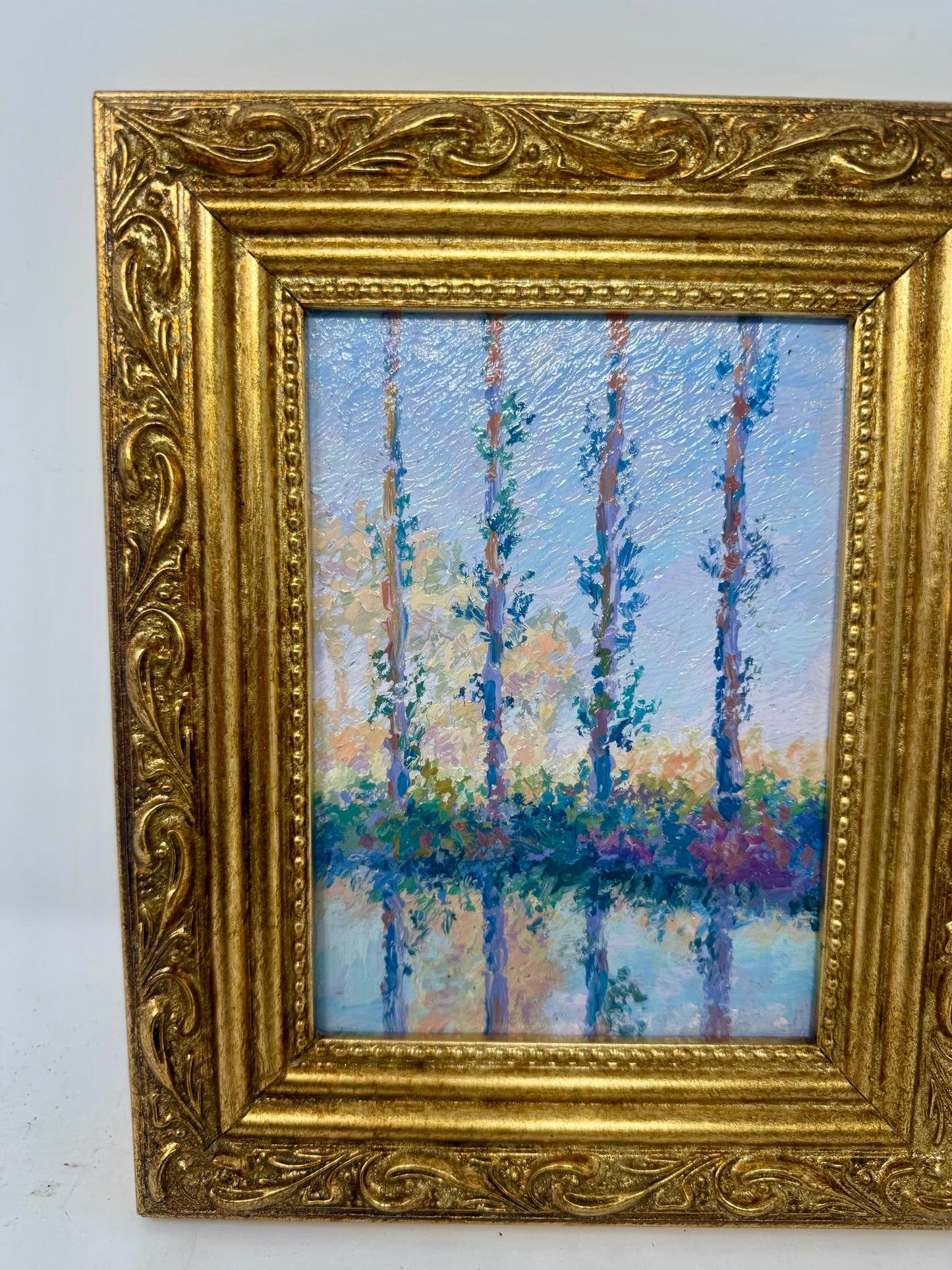 Framed Landscape Wall Art with Tree Reflections, 8x10