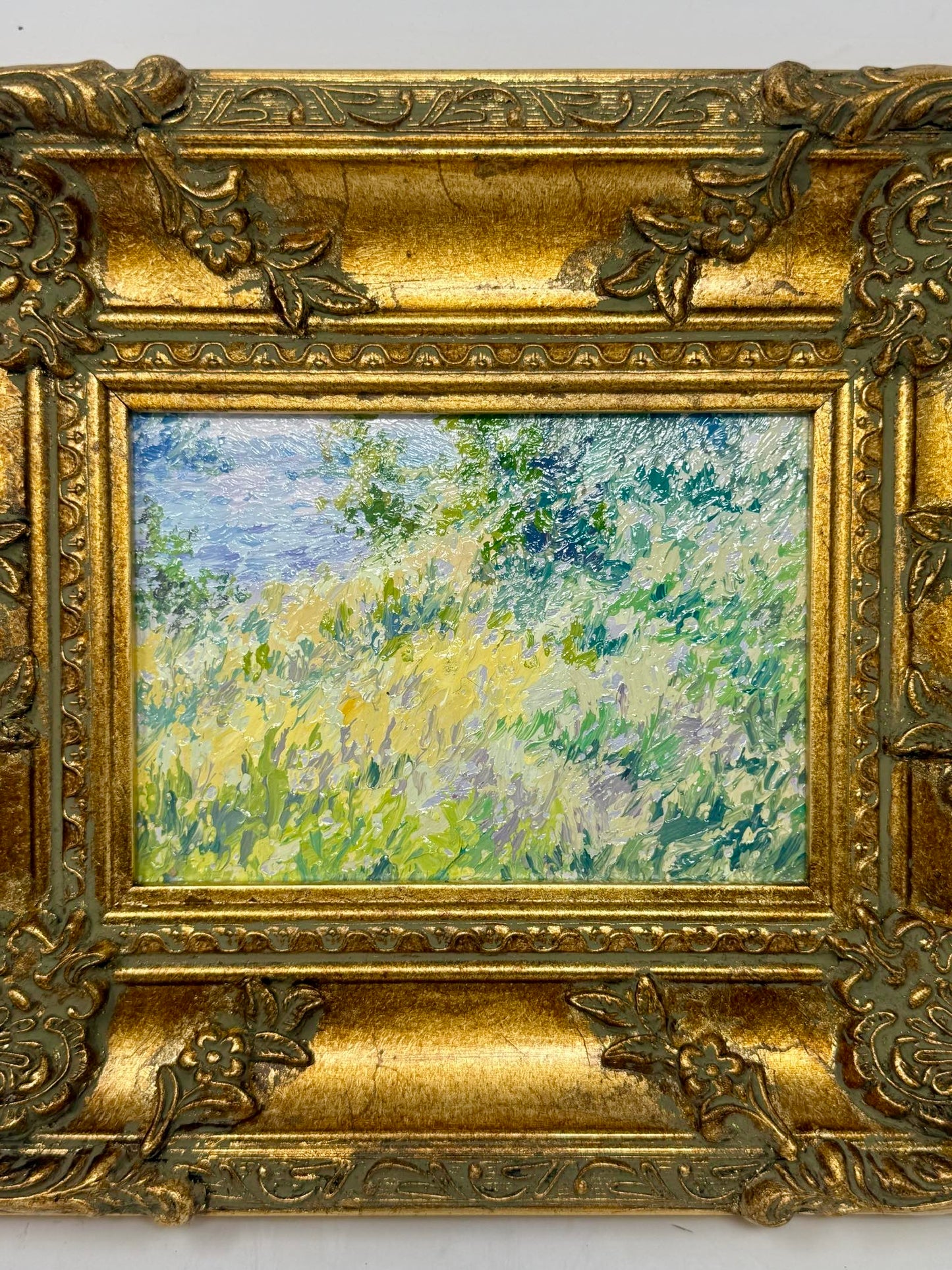Garden Glow Framed Floral Bouquet Painting Gold Frame Wall Art 10x12