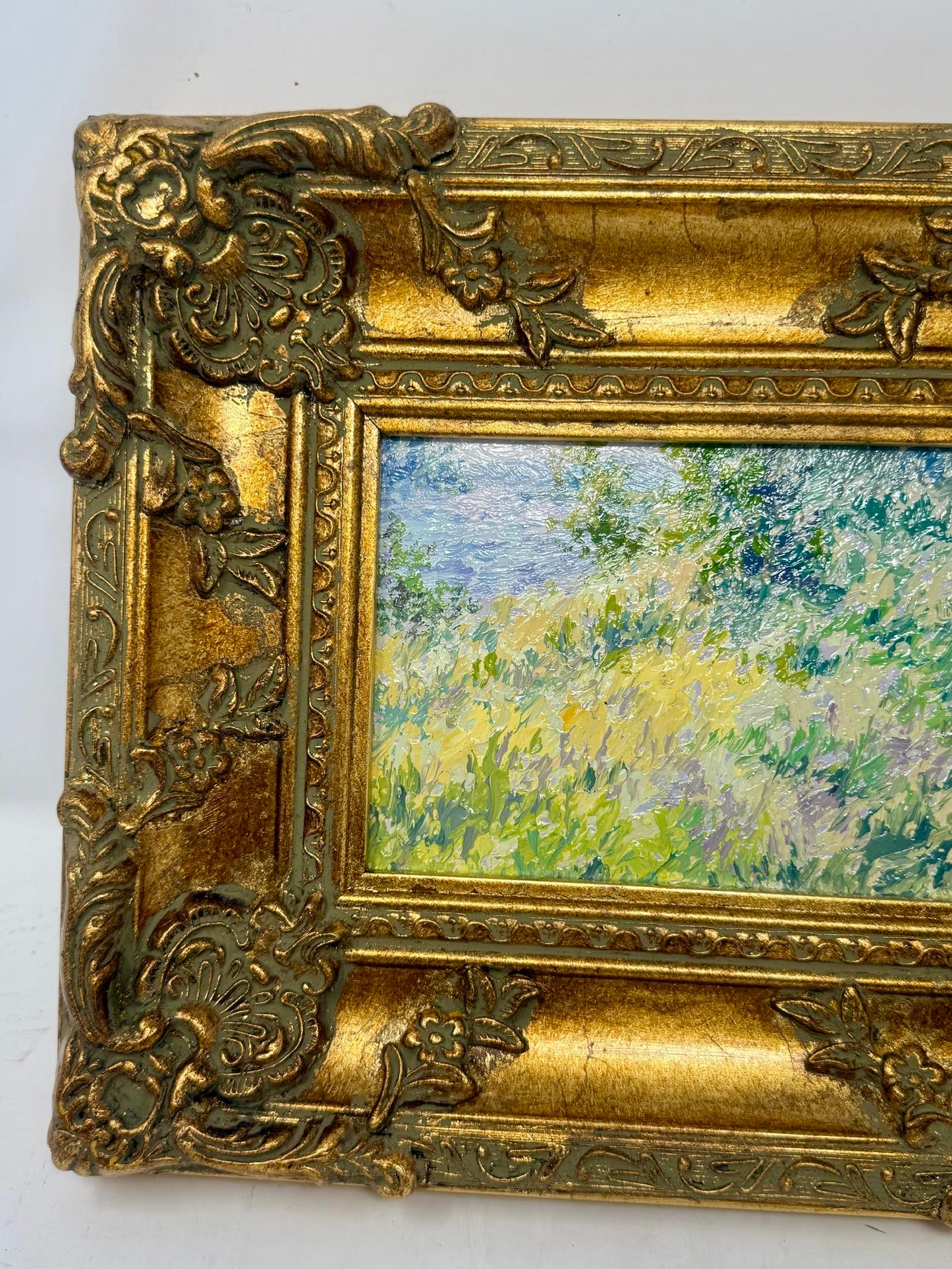 Garden Glow Framed Floral Bouquet Painting Gold Frame Wall Art 10x12