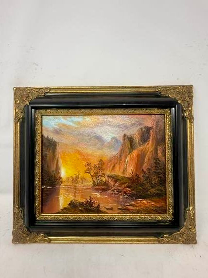 Golden Hour Valley | Framed Landscape Oil Painting
