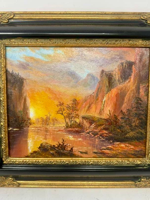 Golden Hour Valley | Framed Landscape Oil Painting
