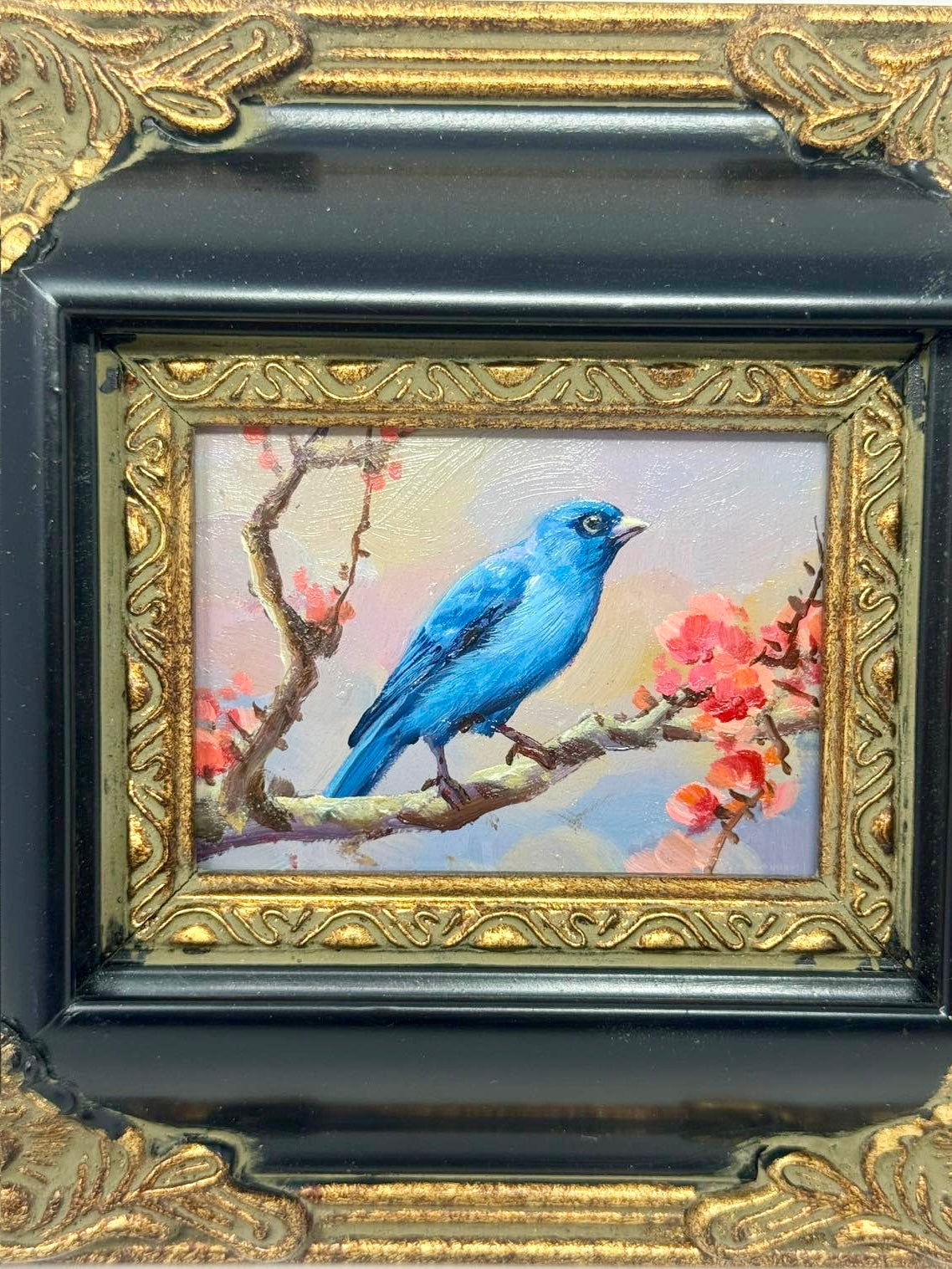 Framed Blue Bird Oil Painting | Collected Home Wall Decor