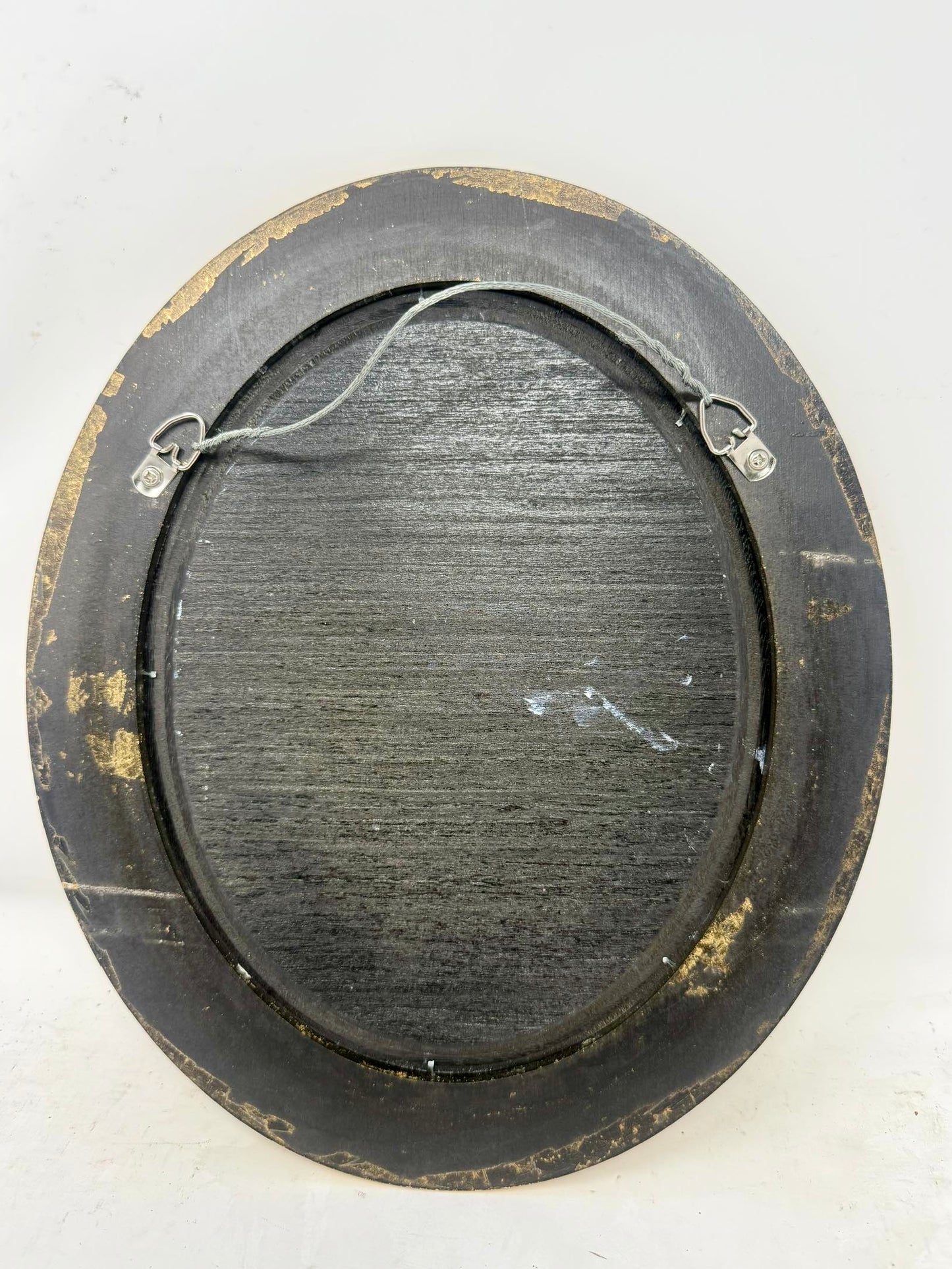 Watchful Perch | Framed Bird of Prey Oil Painting in Ornate Oval Gold Frame