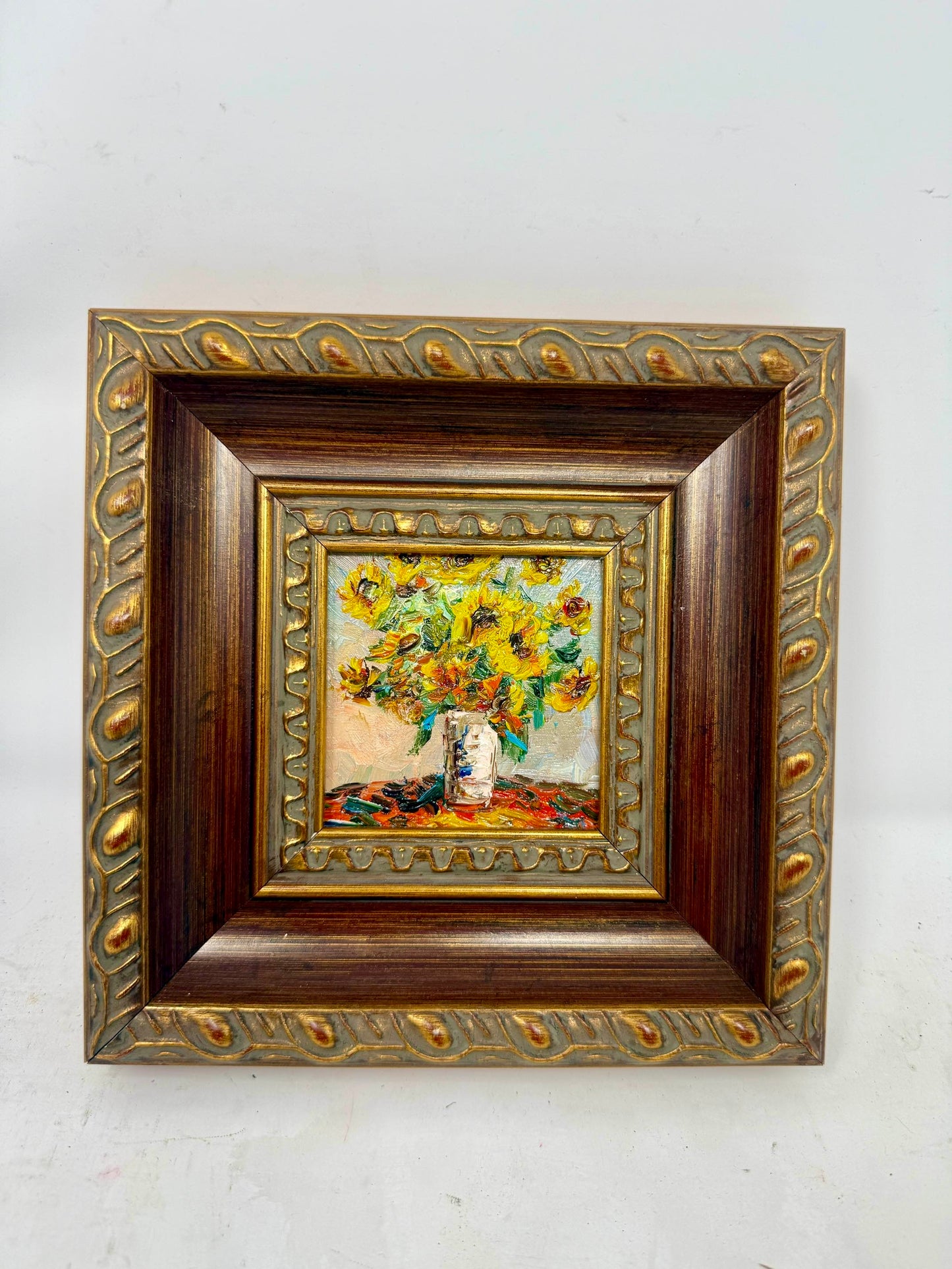 Sunlit Blooms | Framed Yellow Floral Oil Painting