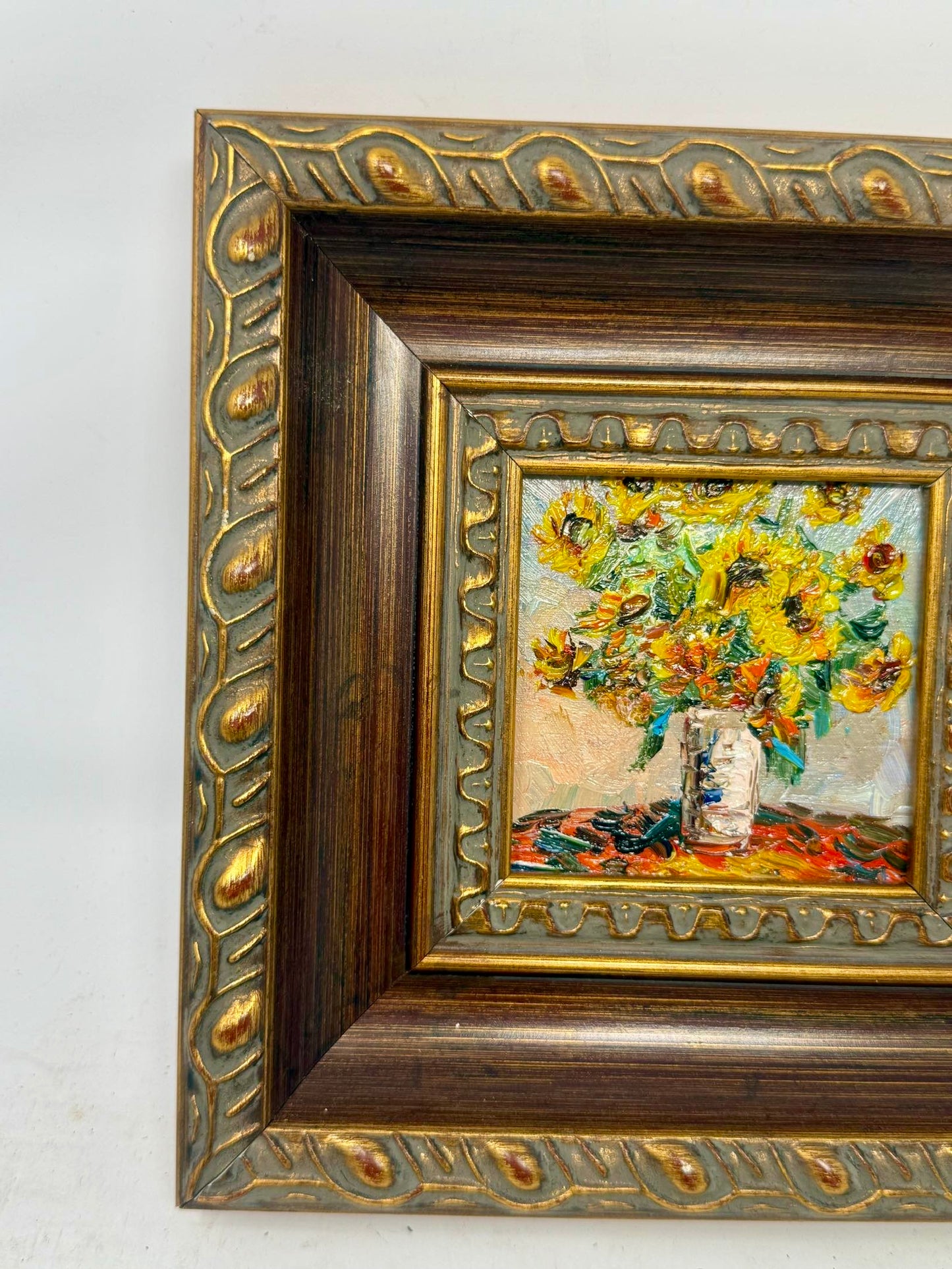 Sunlit Blooms | Framed Yellow Floral Oil Painting