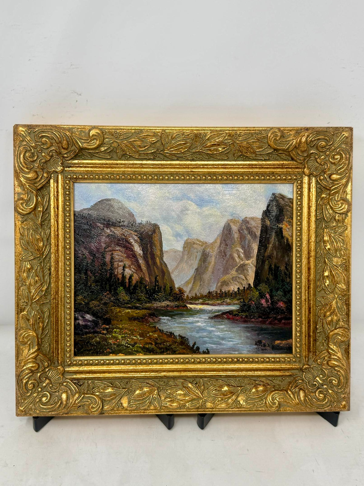 River Valley | Framed Mountain Oil Painting