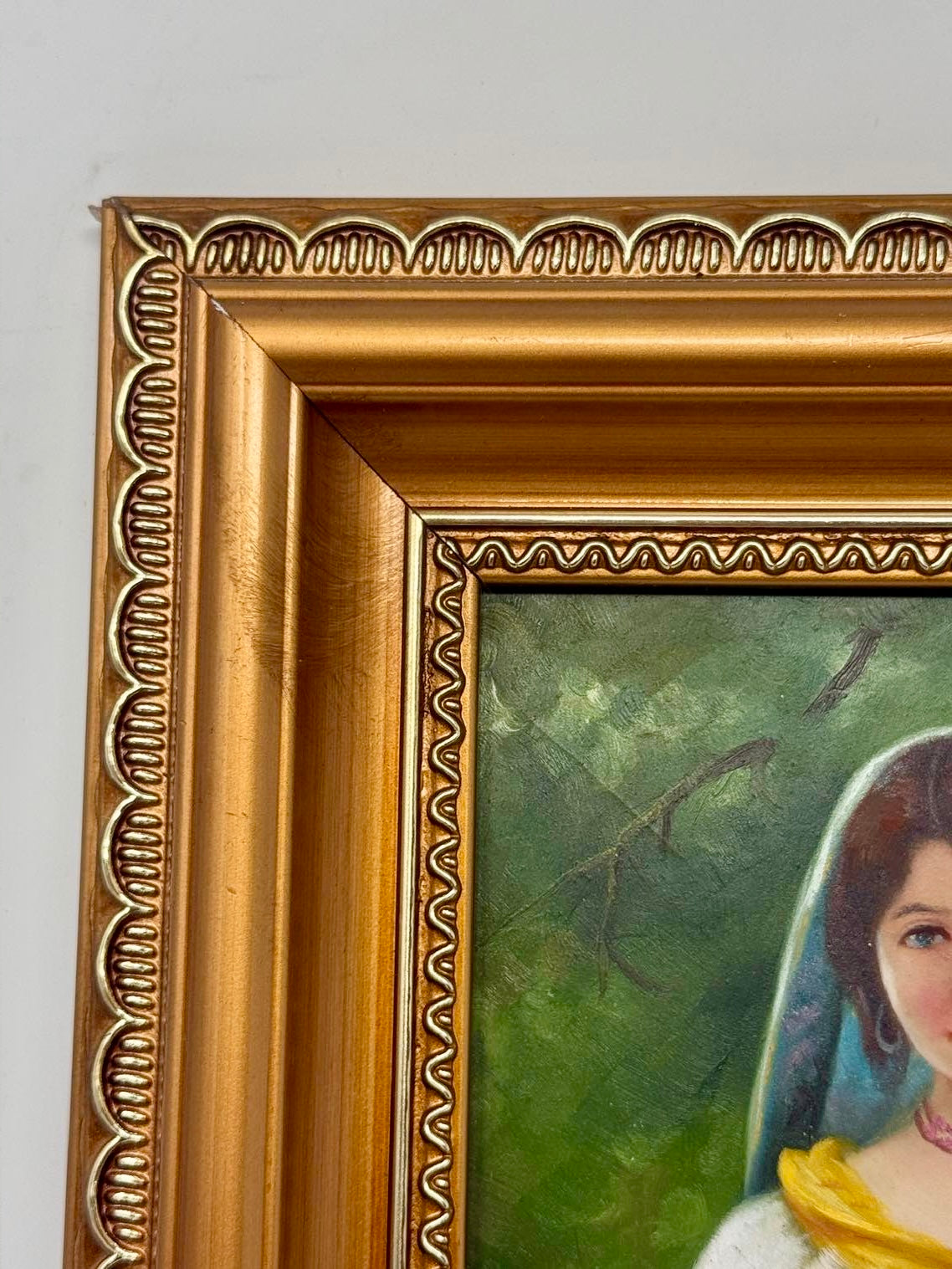 Harvest Grace | Framed Woman with Apples Oil Painting