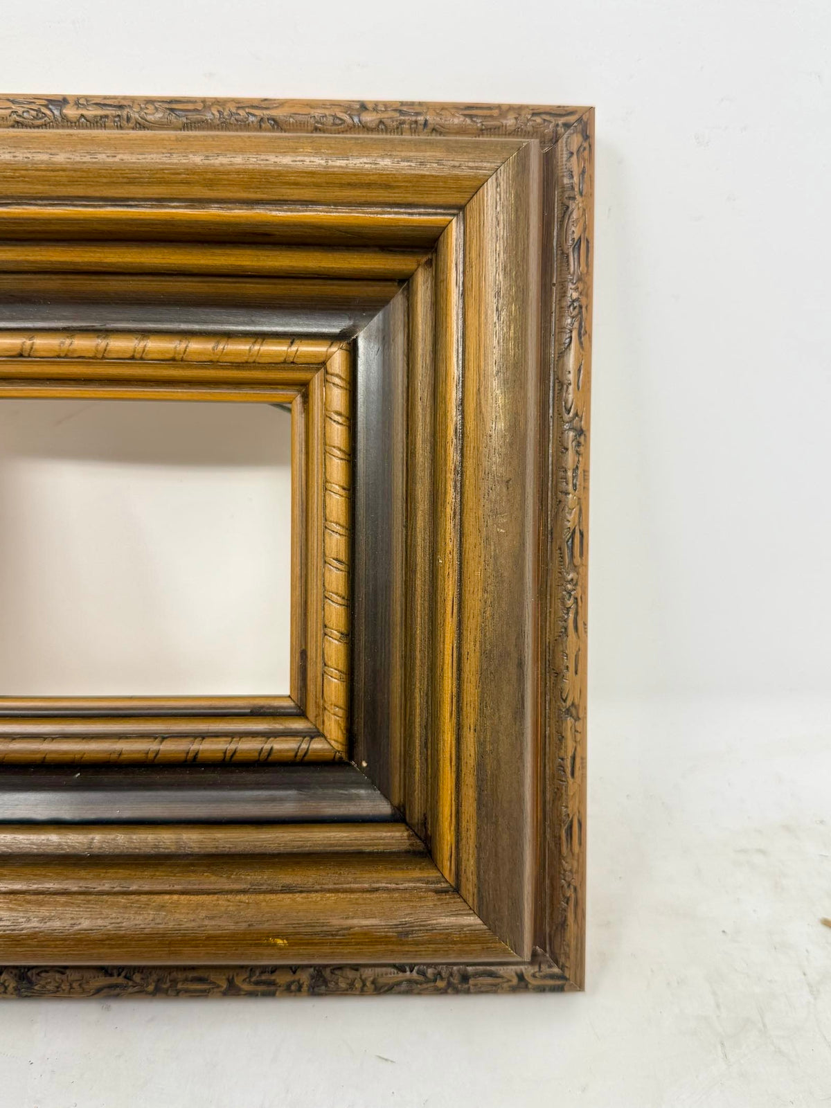 Decorative Wood Picture Frame with Carved Floral Details
