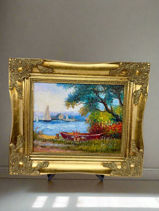⛵ Red Boat by the Lakeside