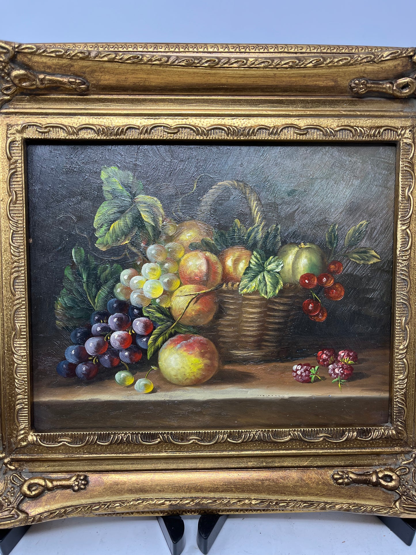 Fruits on a Basket Oil Painting 13x15