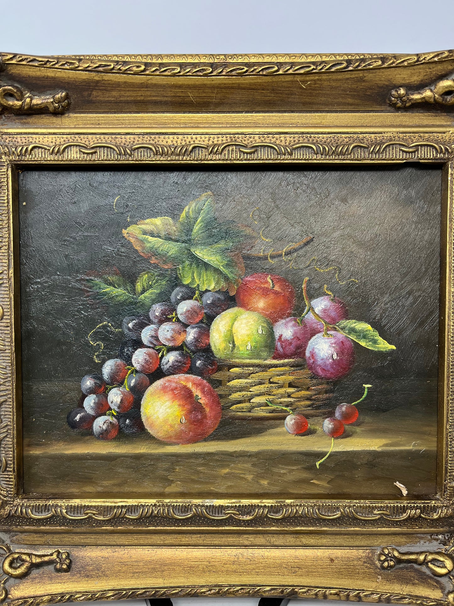 Variety of Fruits on Table Oil Painting 13x15