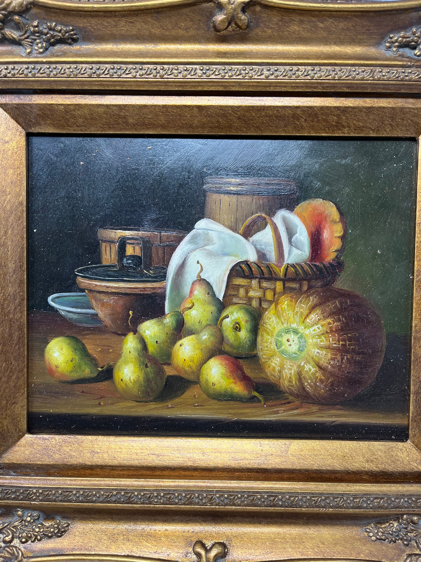 Pumpkins and Pears on the Table 13x15