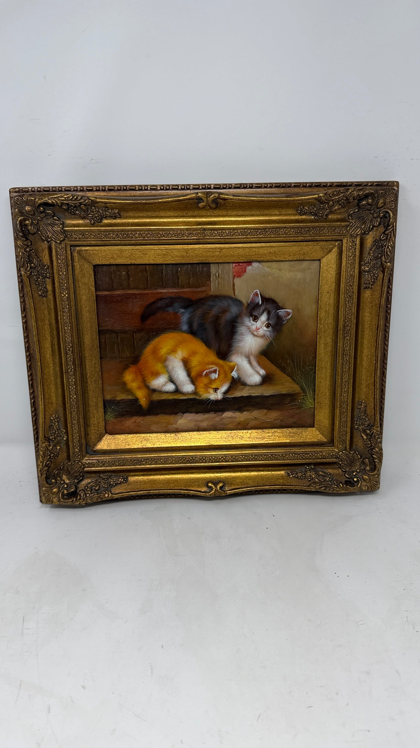 Two Kittens in Ornate Gold Frame