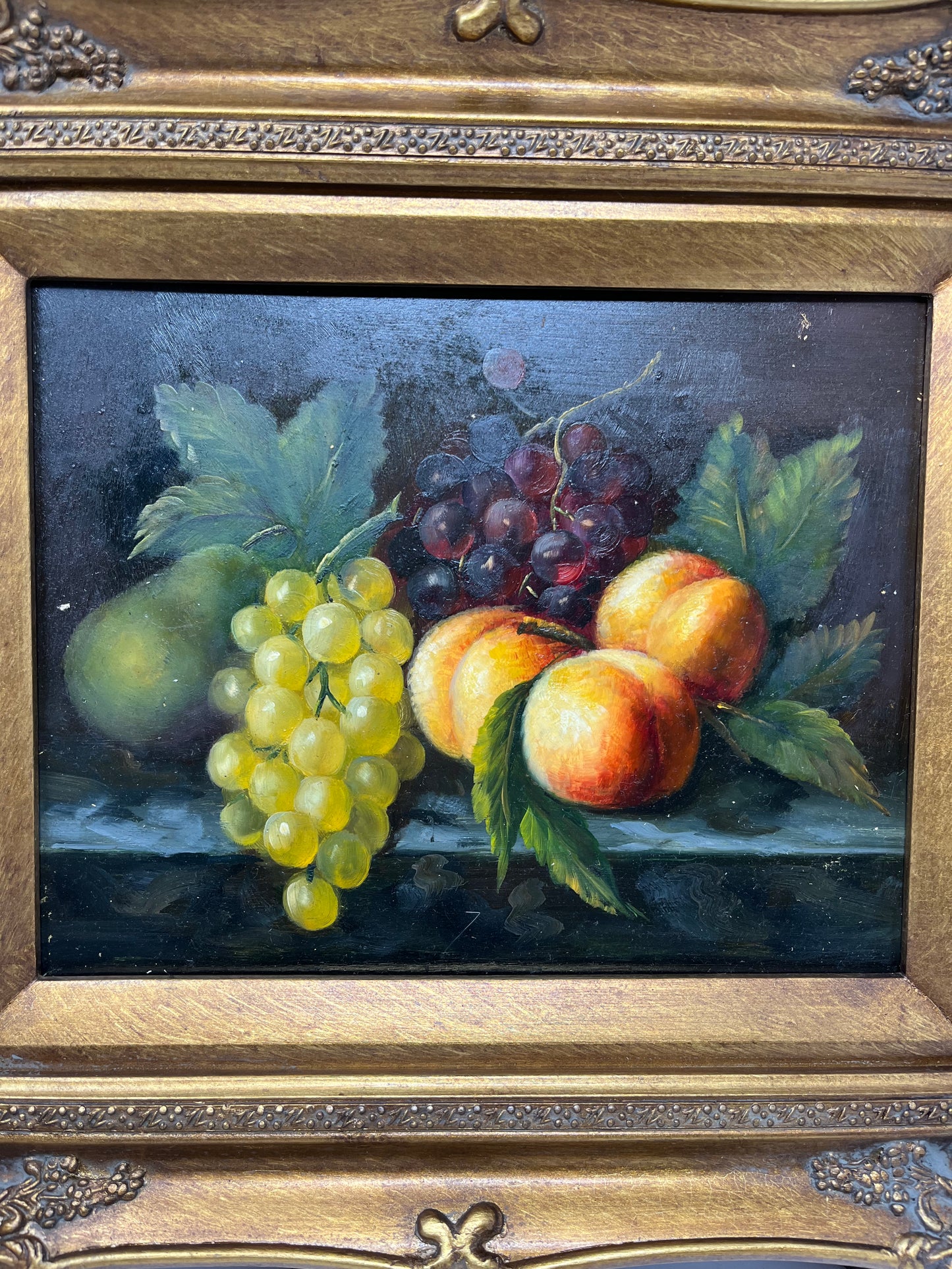 Peaches Grapes and Leaves 13x15