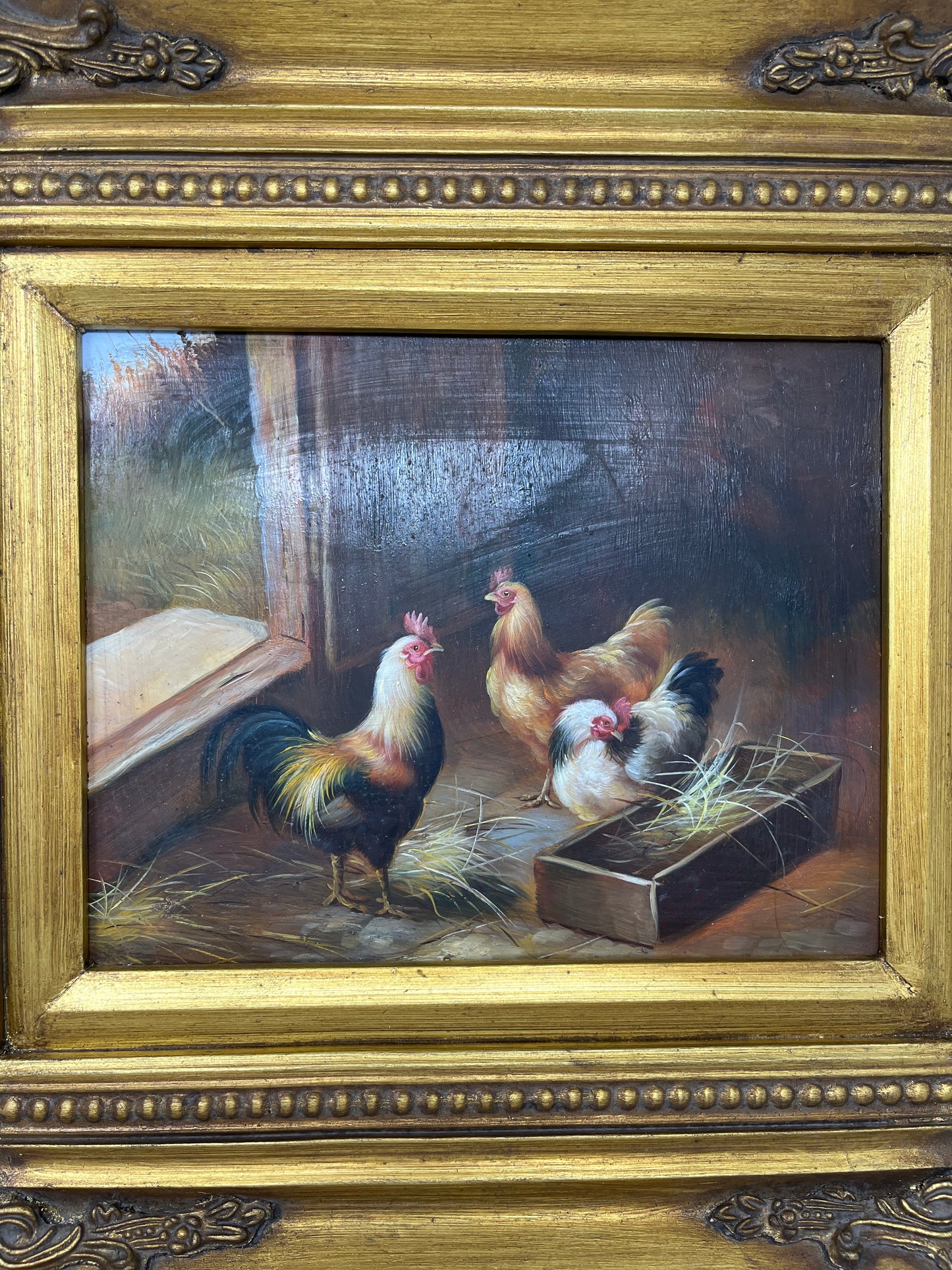 Chickens Around the Barn 17x16