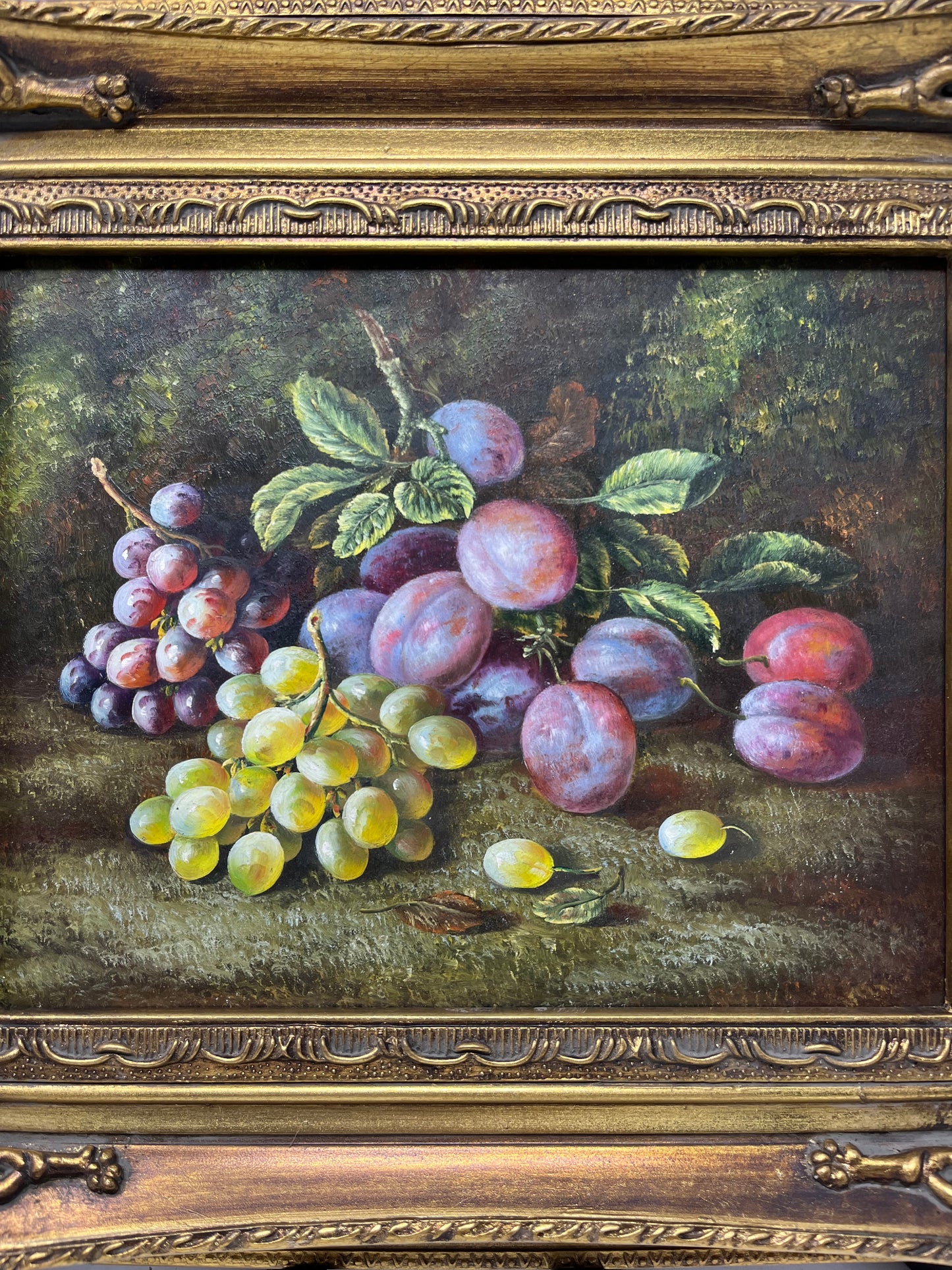 Colorful Grapes on a Table 13x15