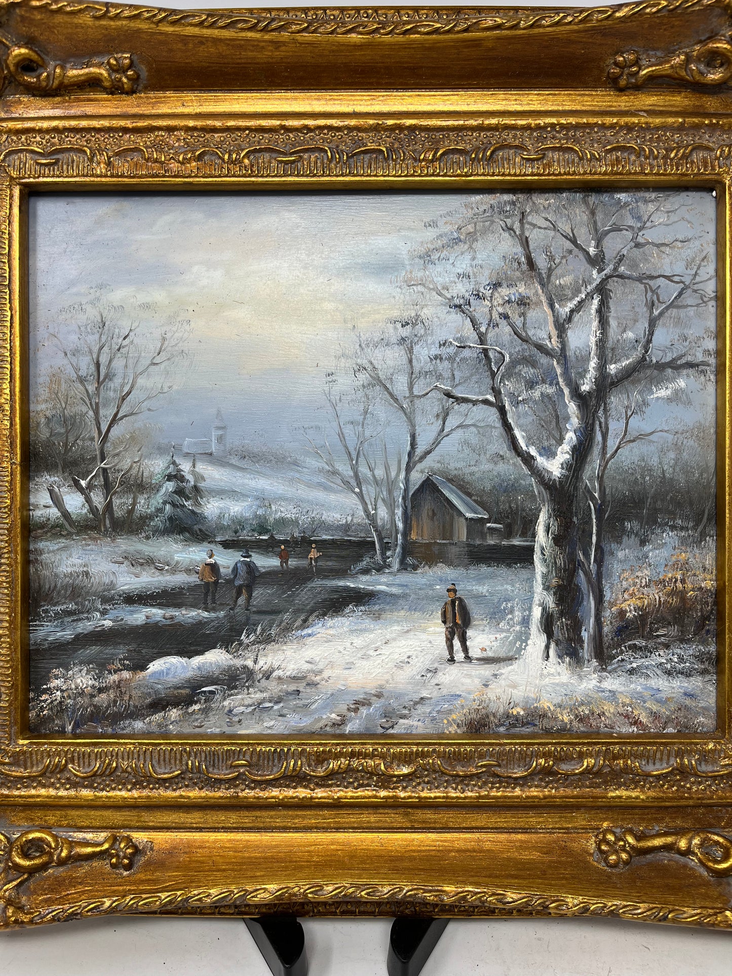 Winter Walking back into Town 13x15