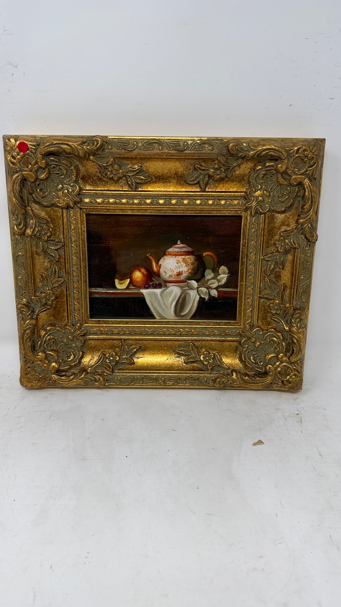 Tea & Citrus Still Life in Ornate Gold Frame