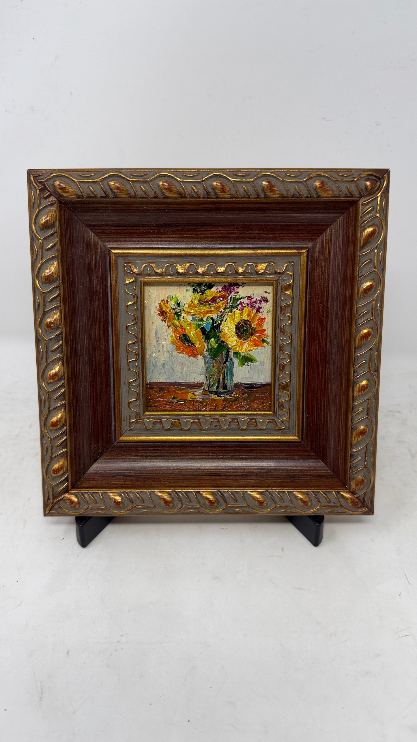 Gilded Rope & Walnut Sunflower Frame