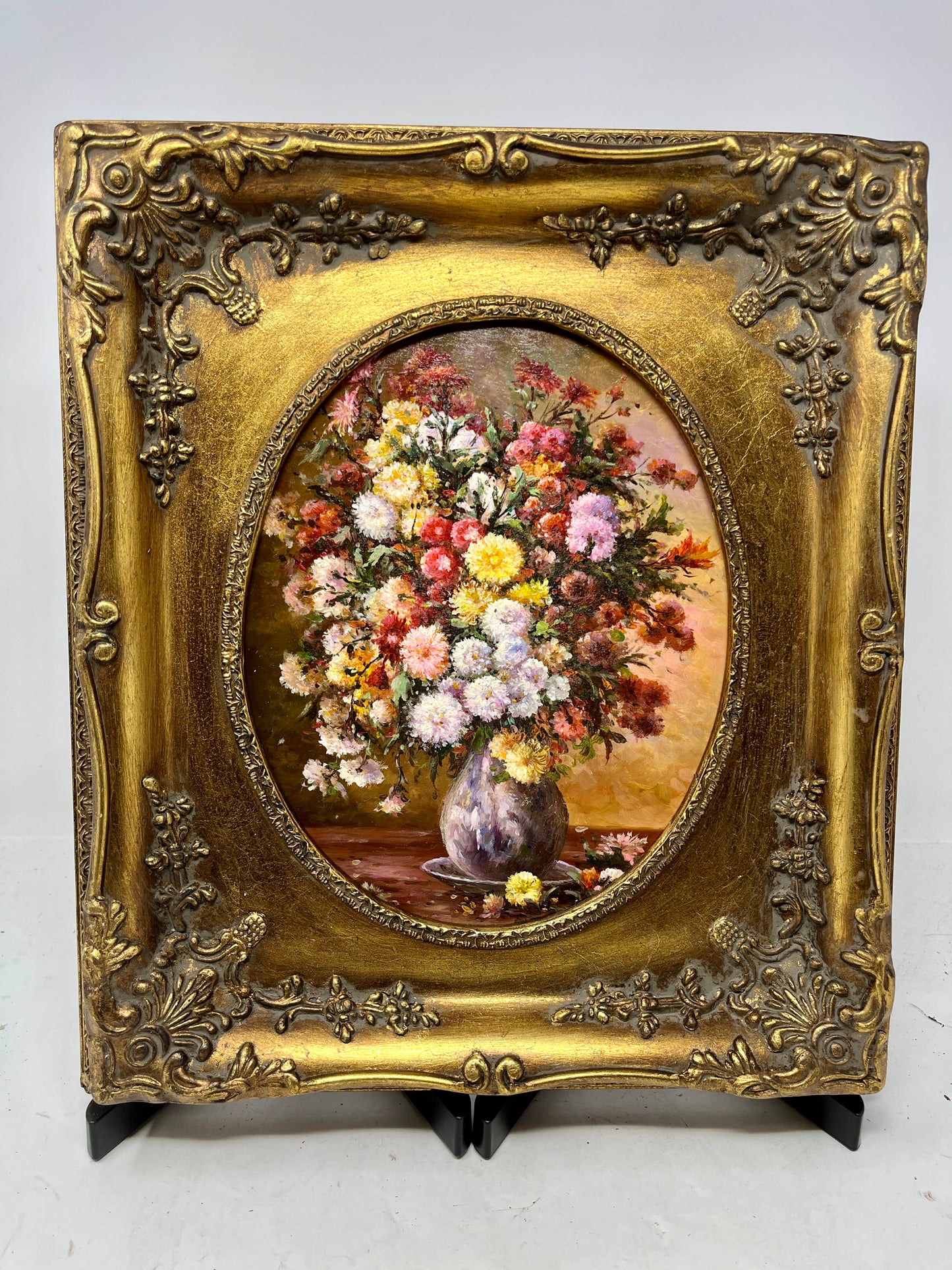 Bouquet of Blossoms in a Golden Frame