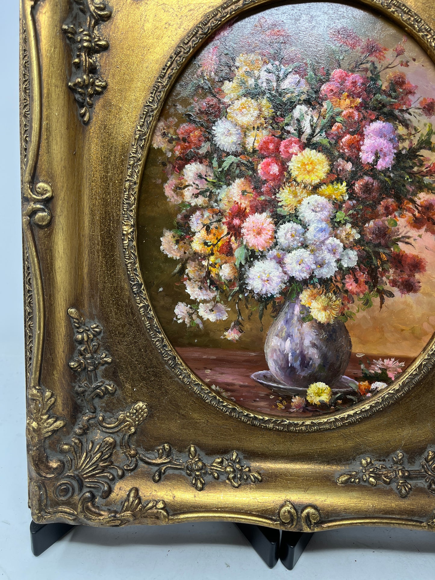 Bouquet of Blossoms in a Golden Frame