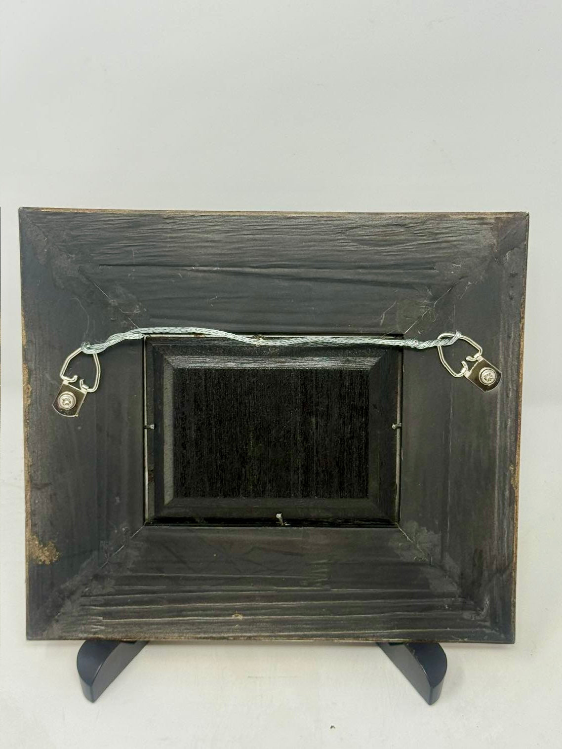 Vintage Mini Floral Still Life Painting Ornate Black Gold Frame 8x7