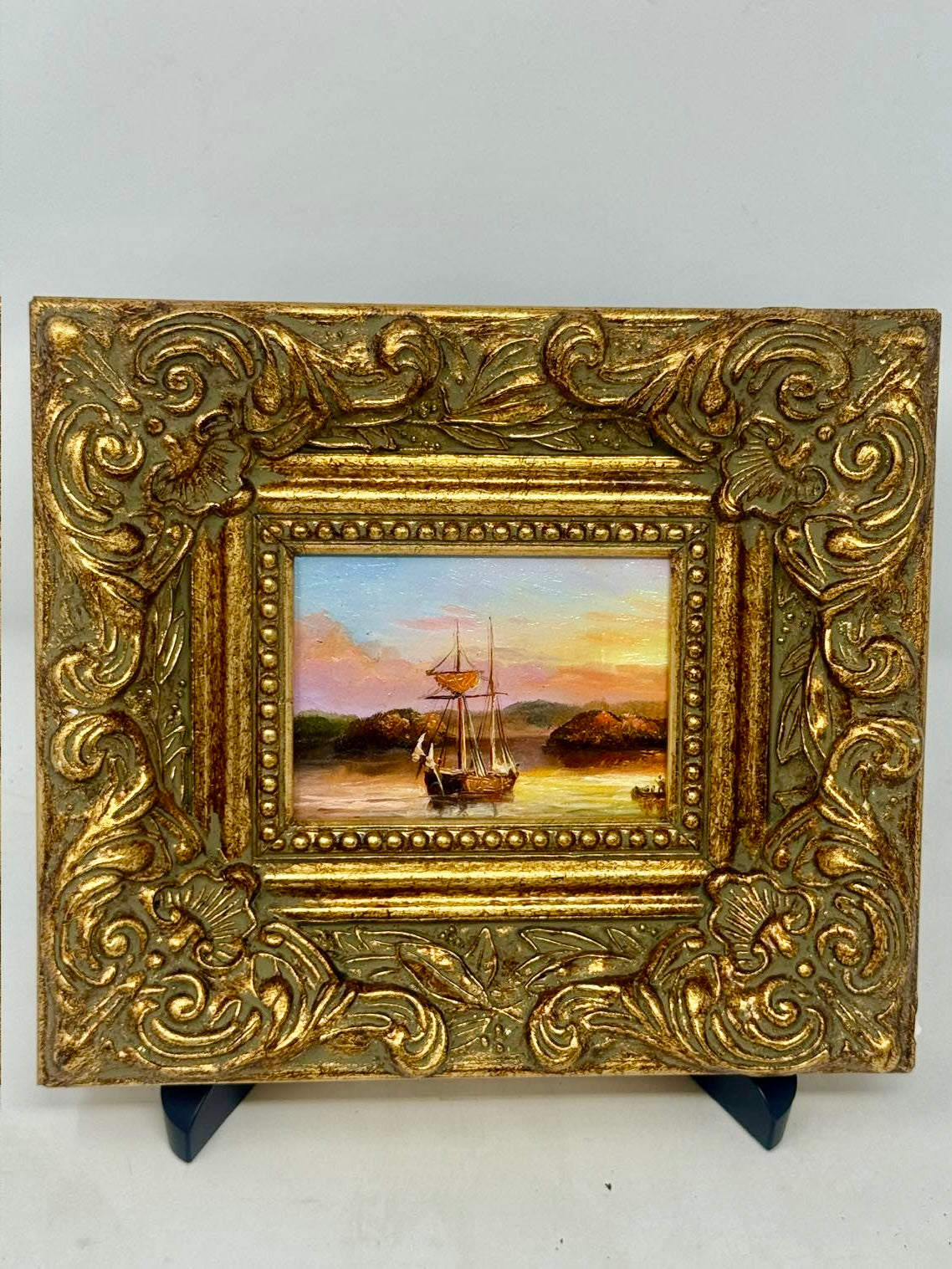 Sailboat Sunset Lake Painting