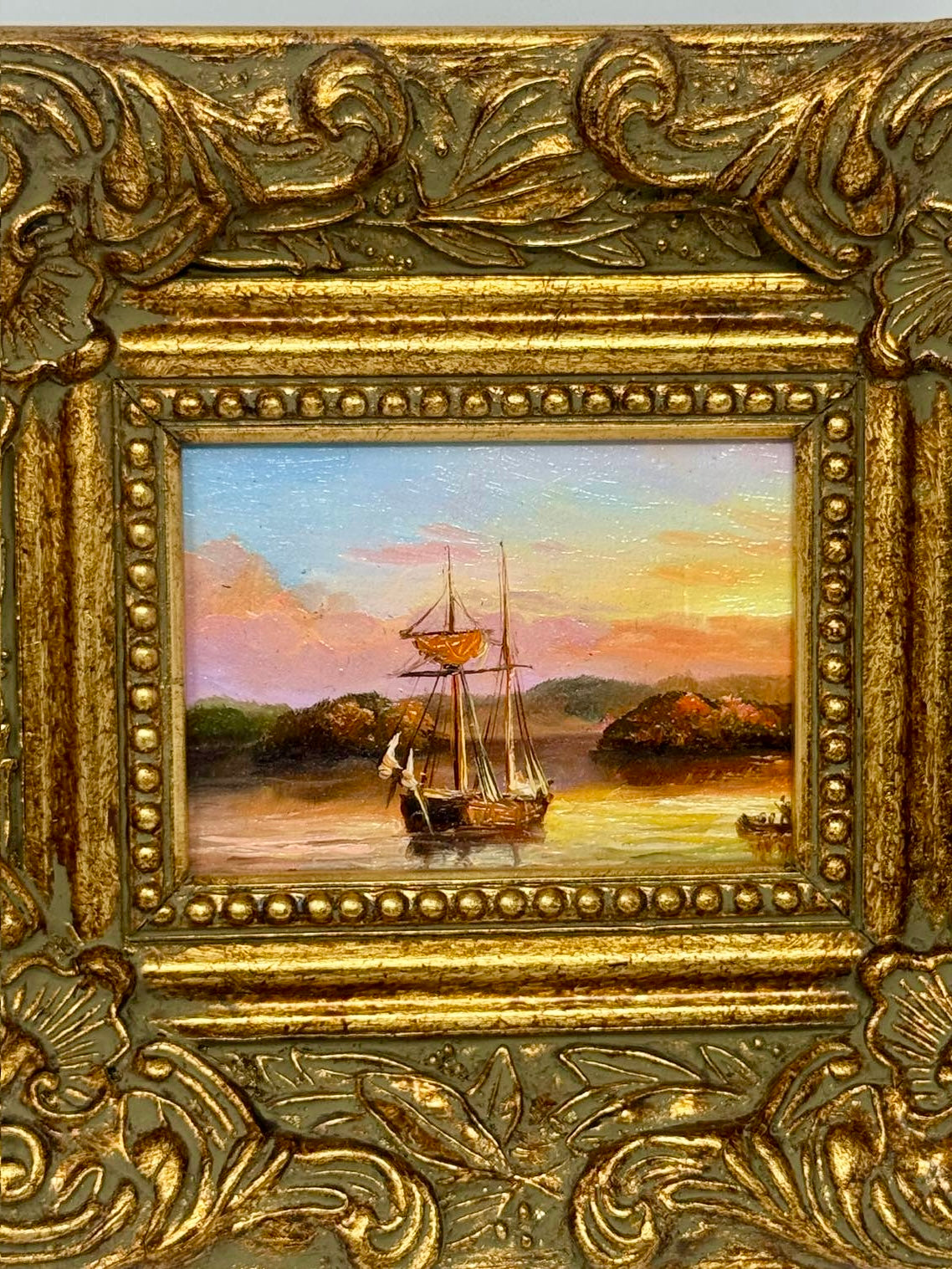 Sailboat Sunset Lake Painting