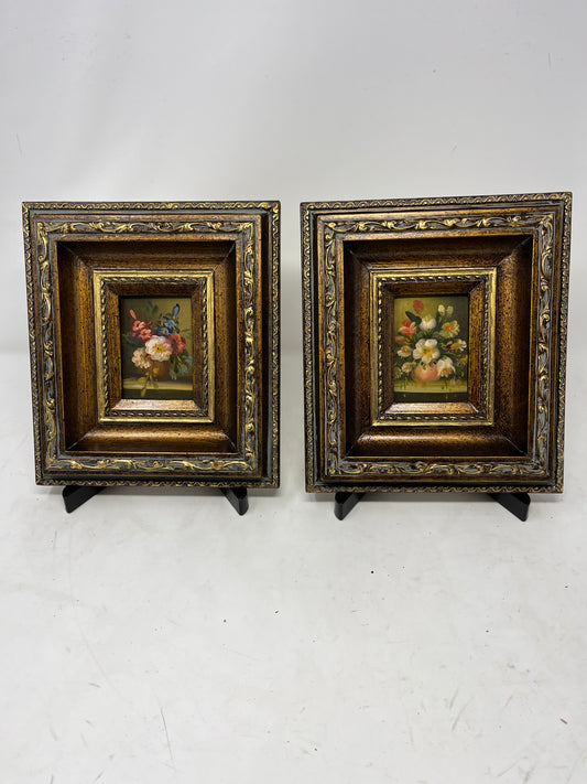 Vintage Bouquet Pair – Miniature Florals