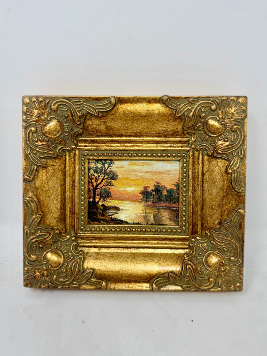 Sunset Lake Landscape Painting