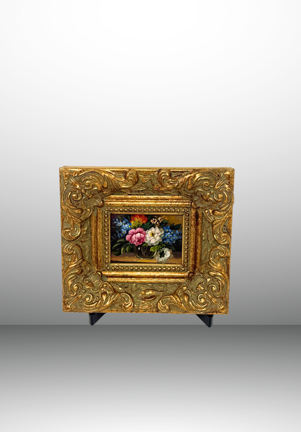 Gilded Mini Floral Oil Paintings