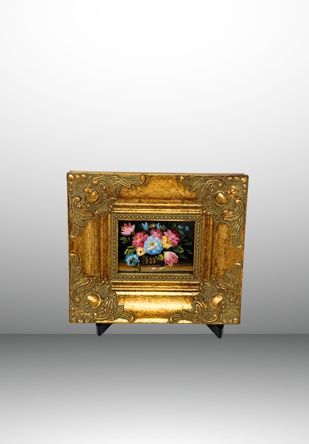 Gilded Mini Floral Oil Paintings