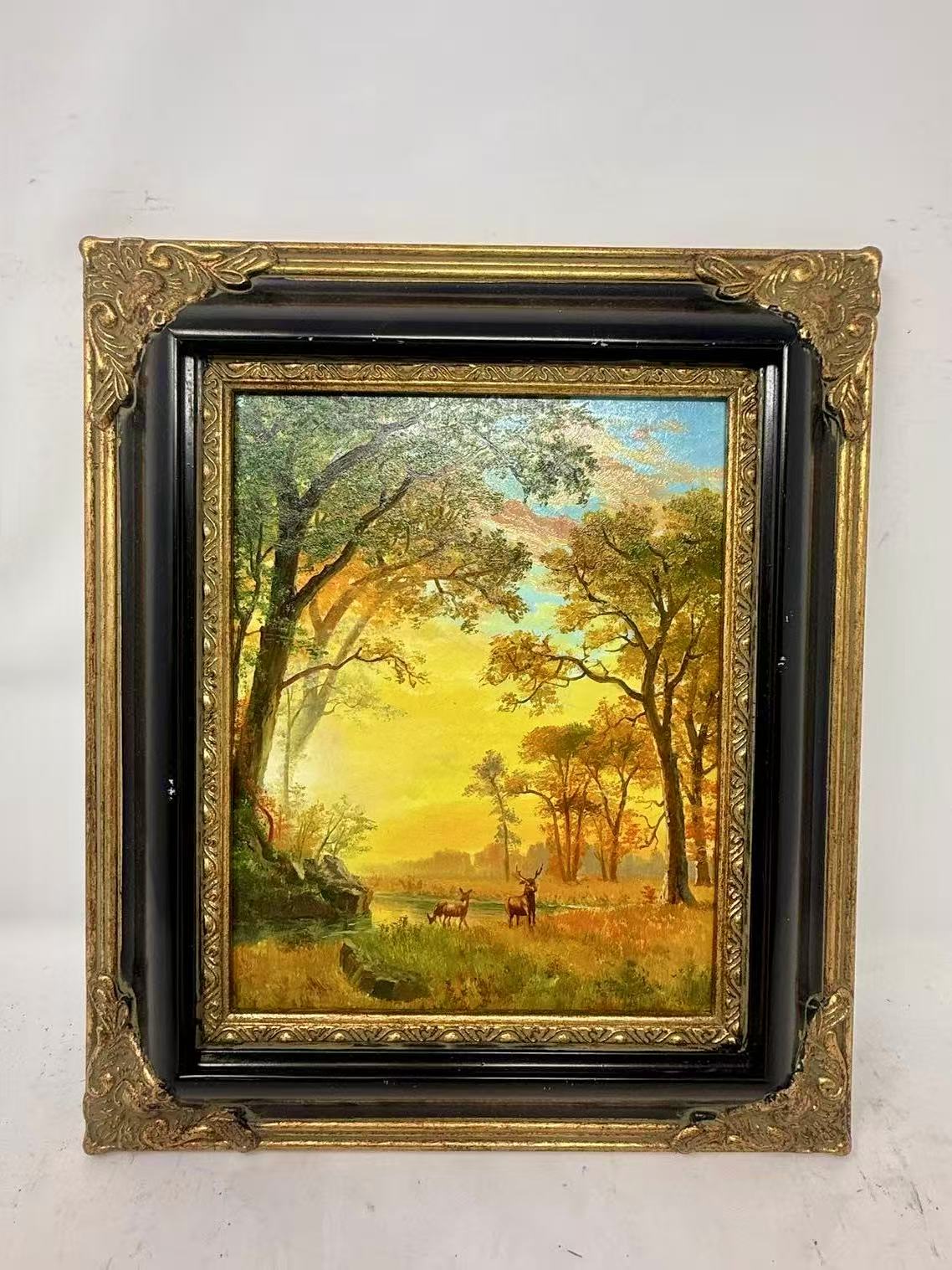 Where the Wild Light Falls | Framed Woodland Deer Oil Painting